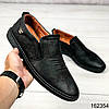 Туфлі чоловічі Alonzo чорні без шнурків з круглим носком нубук еко | Мокасини чоловічі чорні, фото 6