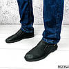 Туфлі чоловічі Alonzo чорні без шнурків з круглим носком нубук еко | Мокасини чоловічі чорні, фото 8
