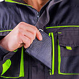 Куртка робоча SteelUZ чорна з синіми елементами, фото 5