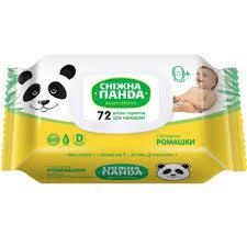 Волога серветка Снігова панда для немовлят Ромашка 72 шт.