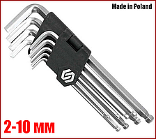 Набір шестигранників із кулею 9 шт CrV 2-10 мм Vorel 56477