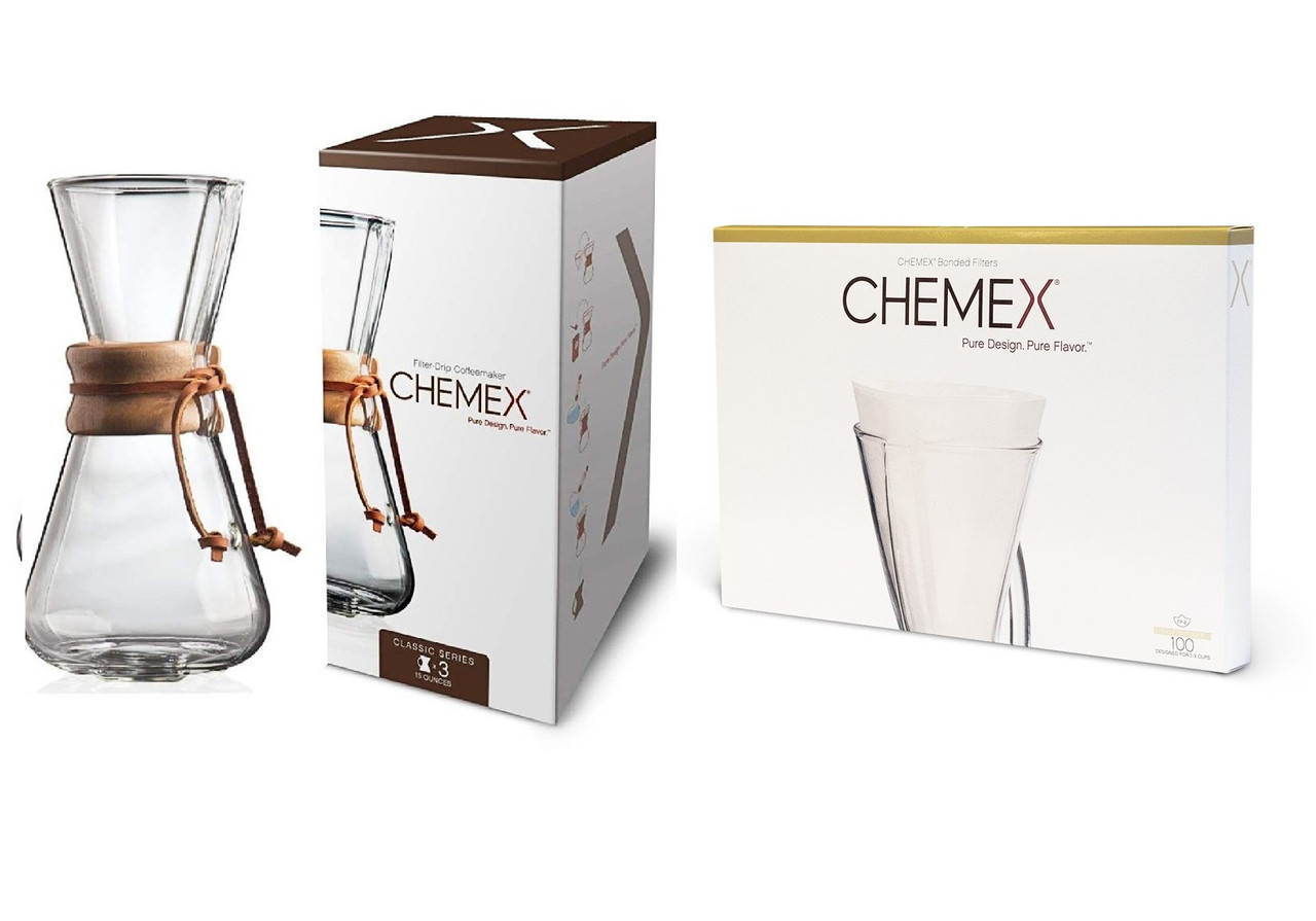 Набір Кемекс Chemex 3 cup (473 мл) + Фільтри FP-2 (100 шт)