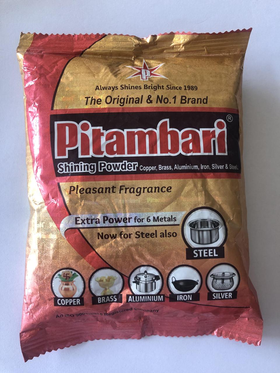 ПИТАМБАРі (PITAMBARI SHINING POWDER), ПОРОШОК ДЛЯ ОЧИСТКИ МіДі, БРОНЗИ ТА СРІБЛА, 200 ГР, ИНДИЯ (INDIA)