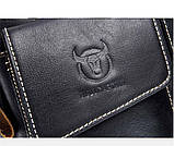 Чоловіча сумка через плече Натуральня шкіра Барсетка Чоловіча шкіряна сумка для документів планшет Чорний, фото 9