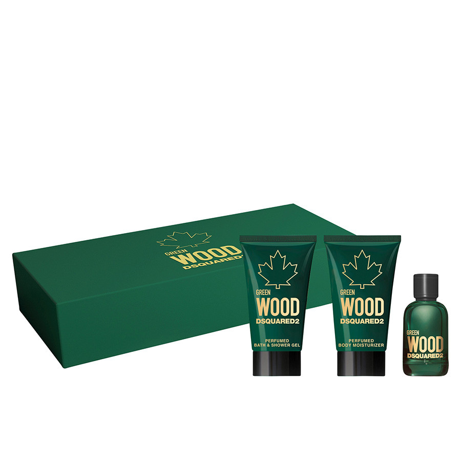 Набір Dsquared2 Green Wood Pour Homme для чоловіків - mini set (edt 5 ml mini + s/g 25 ml + a/sh 25 ml)