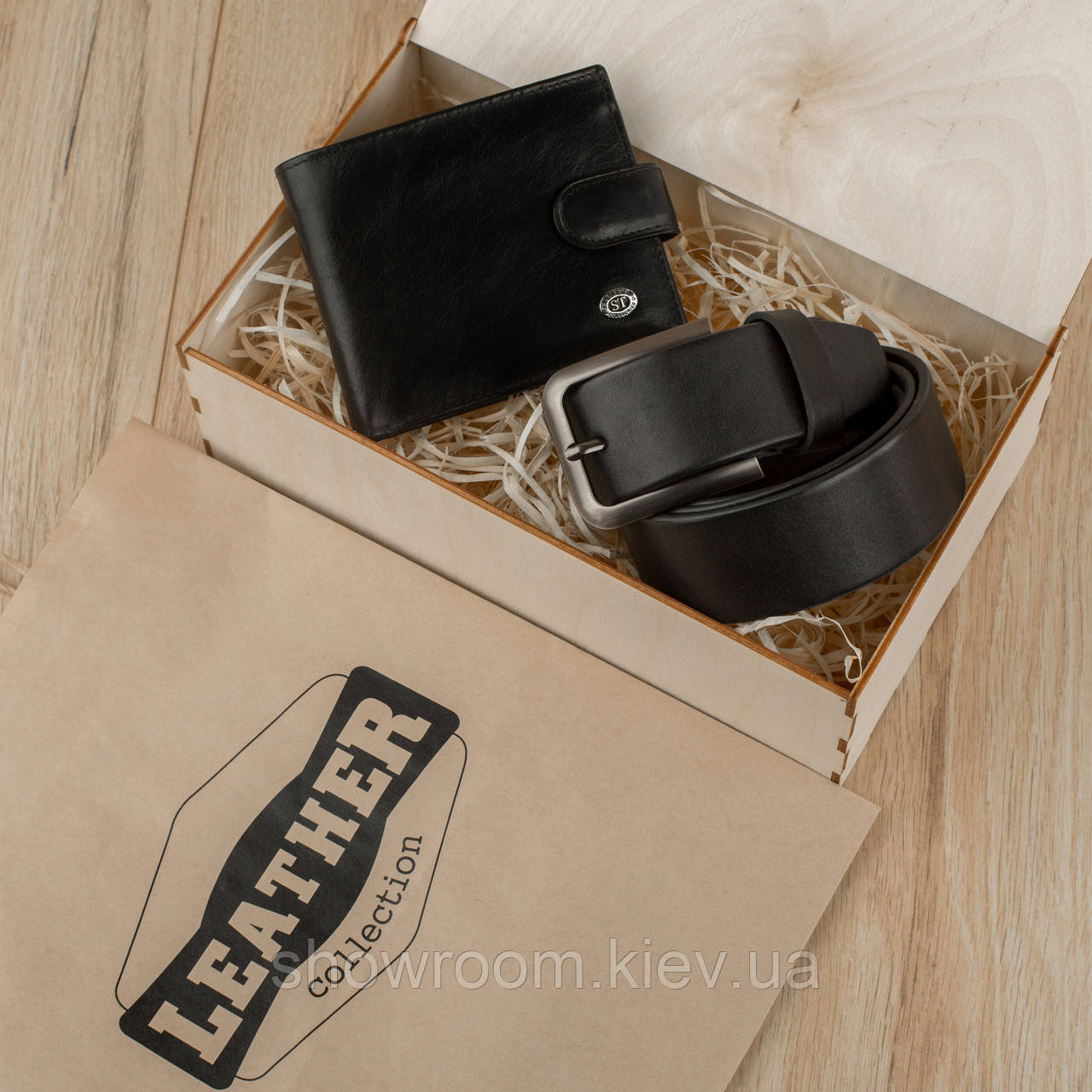 Подарунковий чоловічий набір Leather Collection (ремінь і портмоне) (LC006)