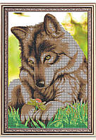 Схема для вишивки бісером "Вовченя з квіткою", схема під бісер або хрестик