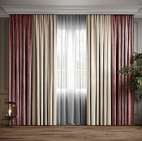 Комплект штор Дабл Молочний з суха роза ( 94-213 )