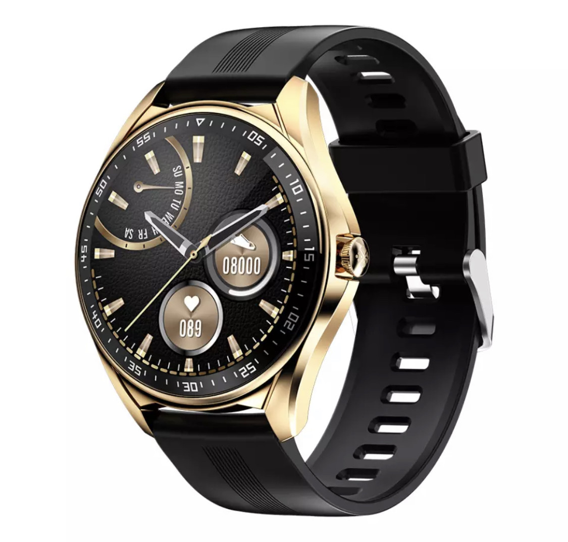 Чоловічі Смарт Годинник Lemfo E1 Black Gold Smart Watch Bluetooth виклик