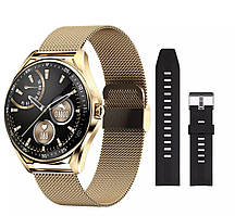 Чоловічі Смарт-годинники Lemfo E1 Gold Black Smart Watch Bluetooth-звук