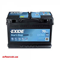 Аккумулятор Exide 70Ah/760A R+, AGM , автомобильный (278 х175х190) Работаем с НДС