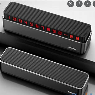 Автовизитка на Торпедо (складальна) BASEUS Sliding Cover Temporary Parking Number Platen-silver