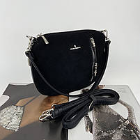 Жіноча замшева сумка клатч на та через плече Gilda Tohetti чорна, фото 5