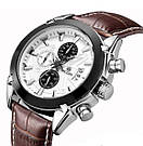 Чоловічі наручні годинники круглі кварцові шкіряний ремінець гарантія 12 місяців Megir 2020 Montre, фото 4