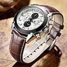 Чоловічі наручні годинники круглі кварцові шкіряний ремінець гарантія 12 місяців Megir 2020 Montre, фото 5