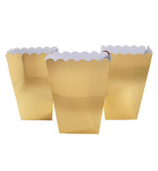 Коробочки для солодкого і попкорну "Gold", (5 шт.), 13*13*10 см.