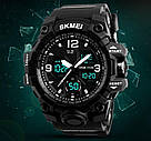 Чоловічі наручні годинники круглі кварцові з підсвічуванням гарантія 12 місяців Skmei Hamlet, фото 3