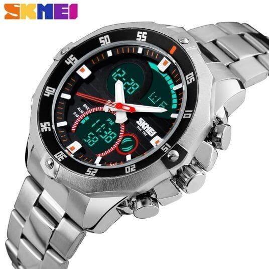 Чоловічі наручні годинники круглі кварцові металевий браслет гарантія 12 місяців Skmei Direct, фото 1
