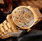 Чоловічі наручні годинники круглі механічні металевий браслет гарантія 6 місяців Winner BestSeller New, фото 4