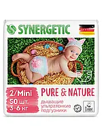 Synergetic Подгузники детские дышащие ультратонкие Pure & Nature Mini