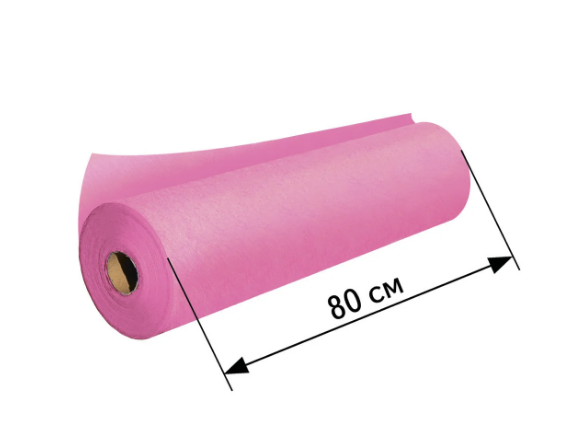 Простирадло одноразова рожева 0,8 х 100 м (пл. 23 гр/м. кв)