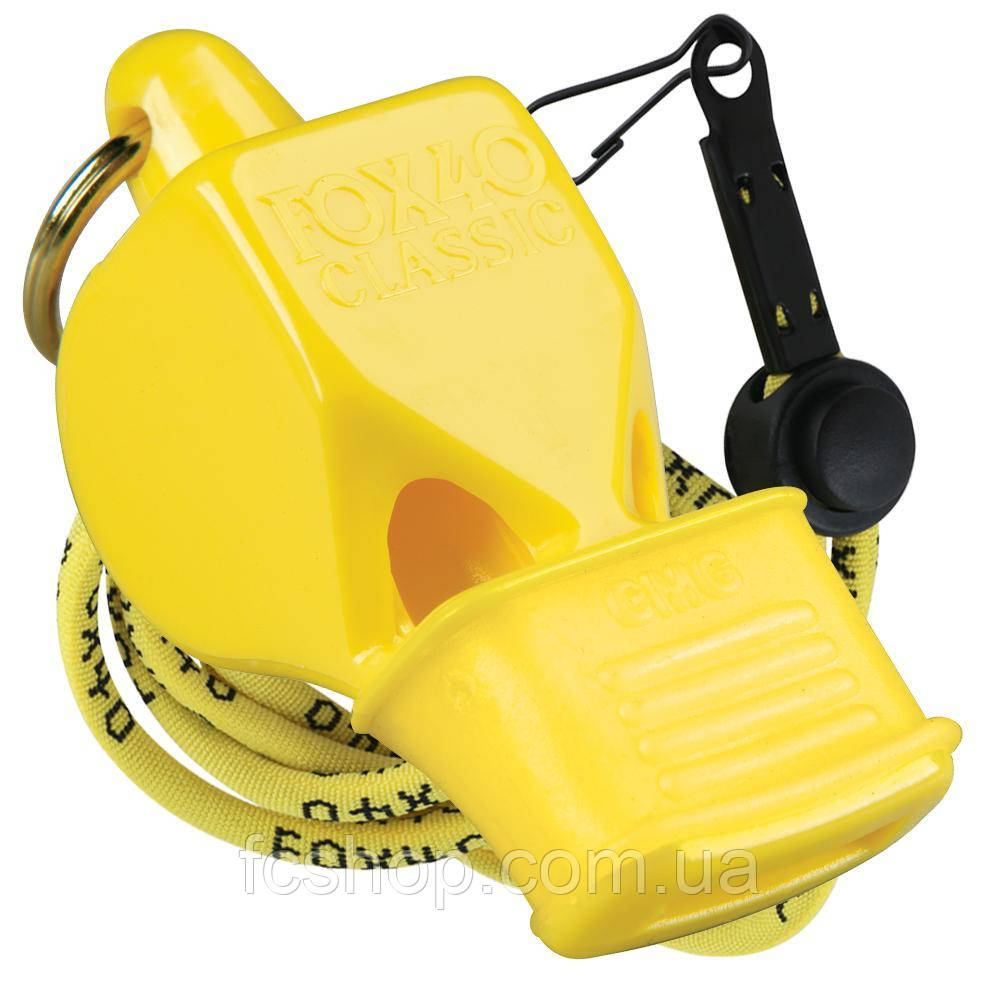 Свисток Fox 40 Classic CMG Safety зі шнурком 9603-0208, Жовтий, Розмір (EU) — 1SIZE