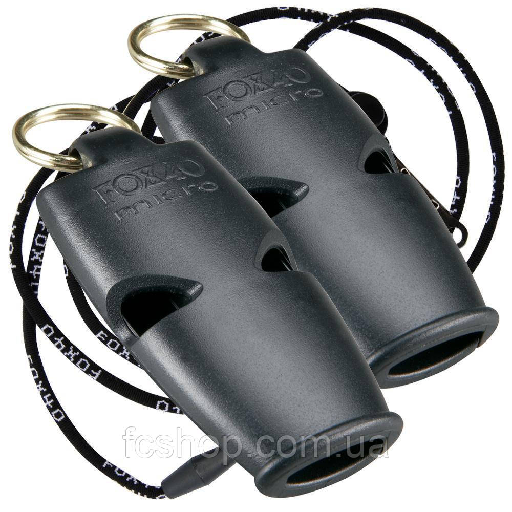 Пара свистків FOX 40 оригал Whistle Micro Safety 2 Pack 9512-0008, Чорний, Розмір (EU) — 1SIZE, фото 1