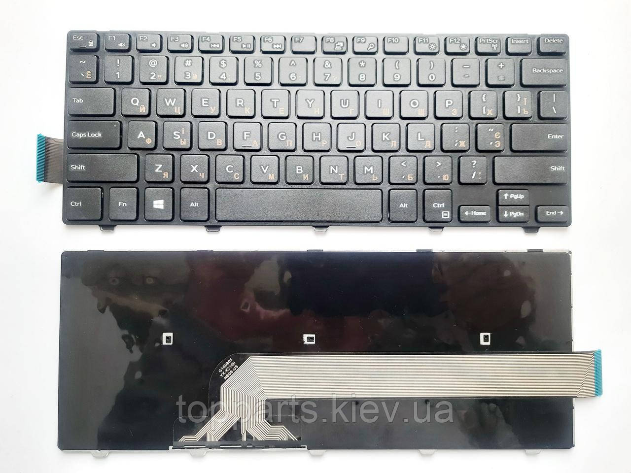 Клавіатура для ноутбуків Dell Latitude 3450, 3460, 3470, 3480 чорна без рамки RU/US