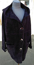 Пальто жіноче вовняне осіннє темно-фіолетове