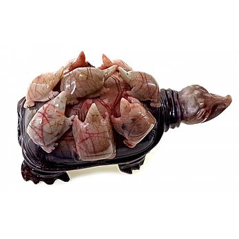 Черепахи нефритовые резные (25х14х10 см)B, фото 2
