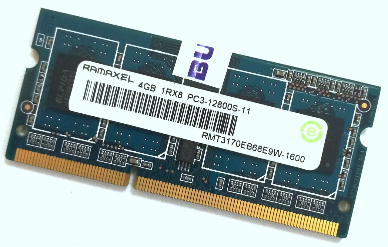 Оперативна пам'ять для ноутбука Ramaxel SODIMM DDR3 4Gb 1600MHz 12800s CL11 (RMT3170EB68E9W-1600) Б/В