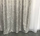 Готовий комплект мармурових штор на тасьмі з підхватами 150х270 см Колір Сірий, фото 7