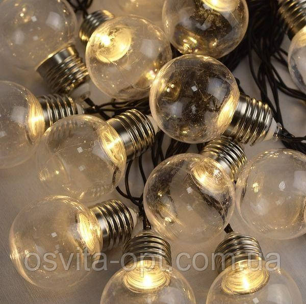 Гірлянда ЛАМПОЧКИ 40мм, 12 LED, 5м+ перехідник