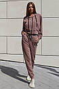 Прогулянковий спортивний брючний костюм Лонг з трьохнитки з капюшоном сірий 42 44 46 48 розміри, фото 6