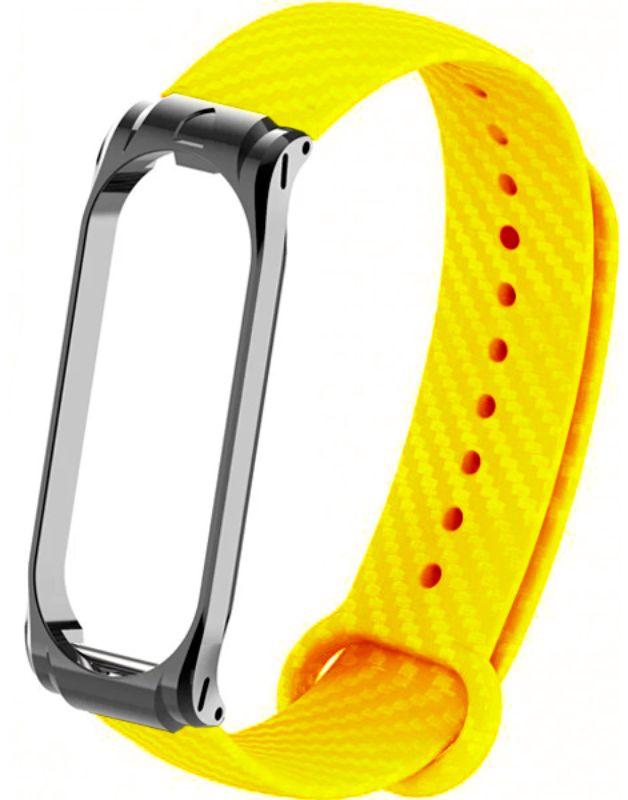 Ремінець Xiaomi Mi Band 3/4 metall Carbon Жовтий