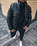 Куртка чоловіча шкірянка осіння осінь-весна демісезонна чорна Туреччина. Живе фото. Чоловіча куртка осінь-весна, фото 3