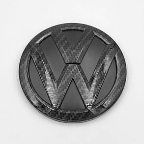 Эмблема задняя VW (Фольцваген) 100мм POLO 5, Jetta 6, PASSAT B7 / B8 - Карбон (5C6853630), фото 3