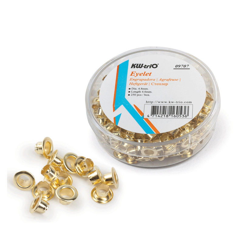 Люверси KW-trio 09707, 250шт/уп, золото