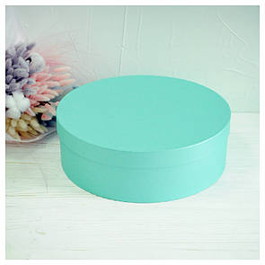 Капелюшна кругла коробка d= 31 h=10 см бірюза
