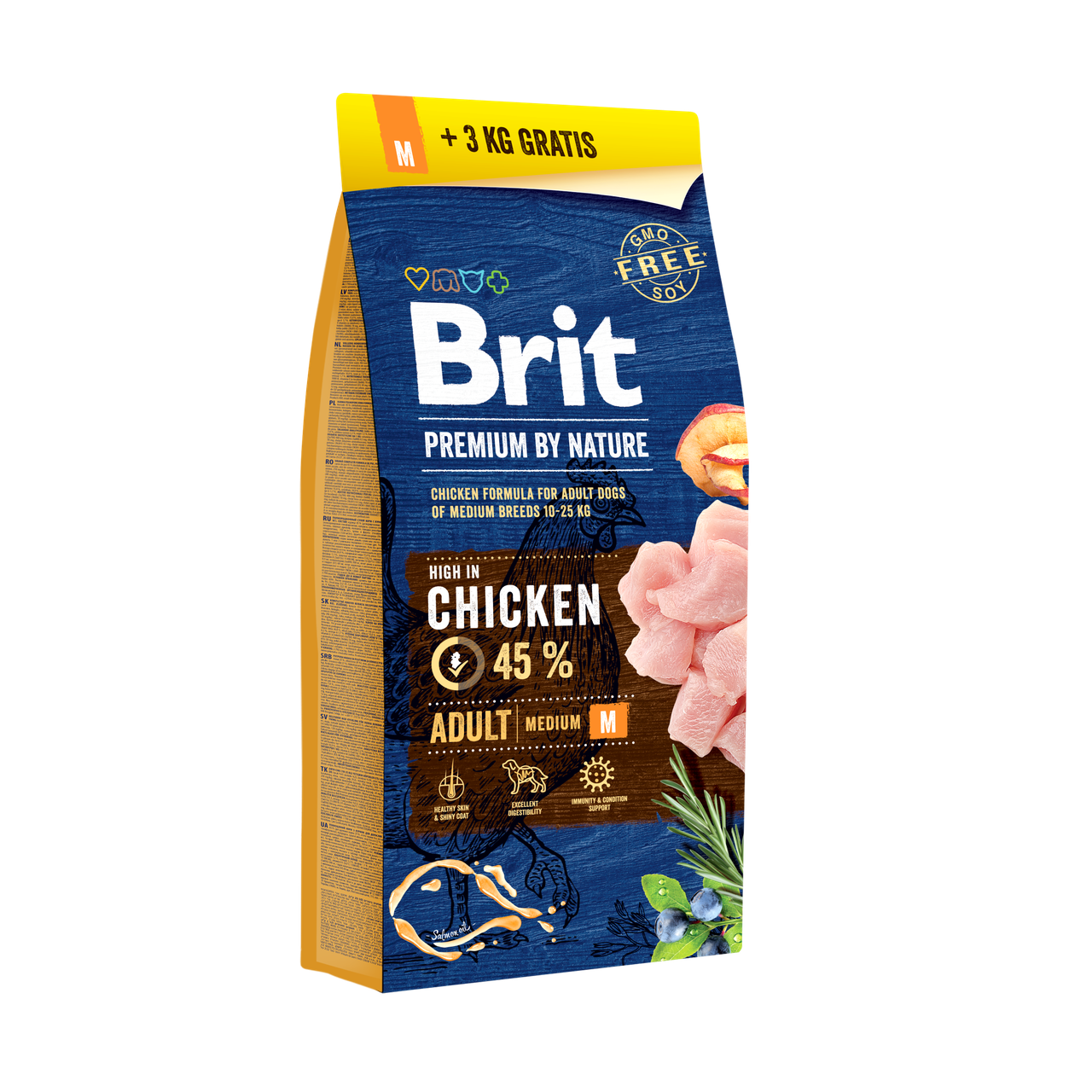 Сухий корм Brit Premium Adult M для дорослих собак середніх порід зі смаком курки 15 кг