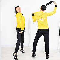 Демісезонний спортивний прогулянковий стильний костюм для дівчинки з термопринтом двонитка, фото 3