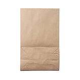 Паперовий пакет з плоским дном 150*90*240 мм крафт бурий упаковочний пакет без ручек, фото 4
