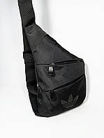 Мужская слинг-сумка на одно плечо сумка-кобура нейлон 30*20 см чёрная (200-223)