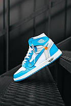 Кросівки Nike Air Jordan 1 Retro High Off-White University Blue, фото 2
