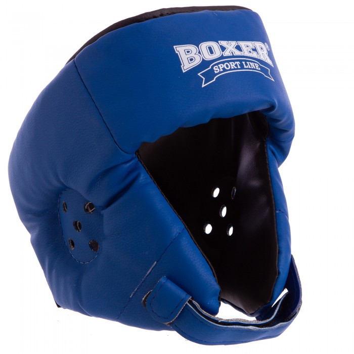Шолом боксерський BOXER L шкірвініл синій