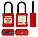 Набір навісних замків E-SQUARE 6 шт. (1 загальний ключ) червоний (Індія), фото 6