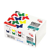 Набір акрилових фарб для декору матових 6 кольорів по 20 мл Rosa Talent, 90747127