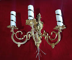 Мале церковне бра на три свічки зі сплаву латуні