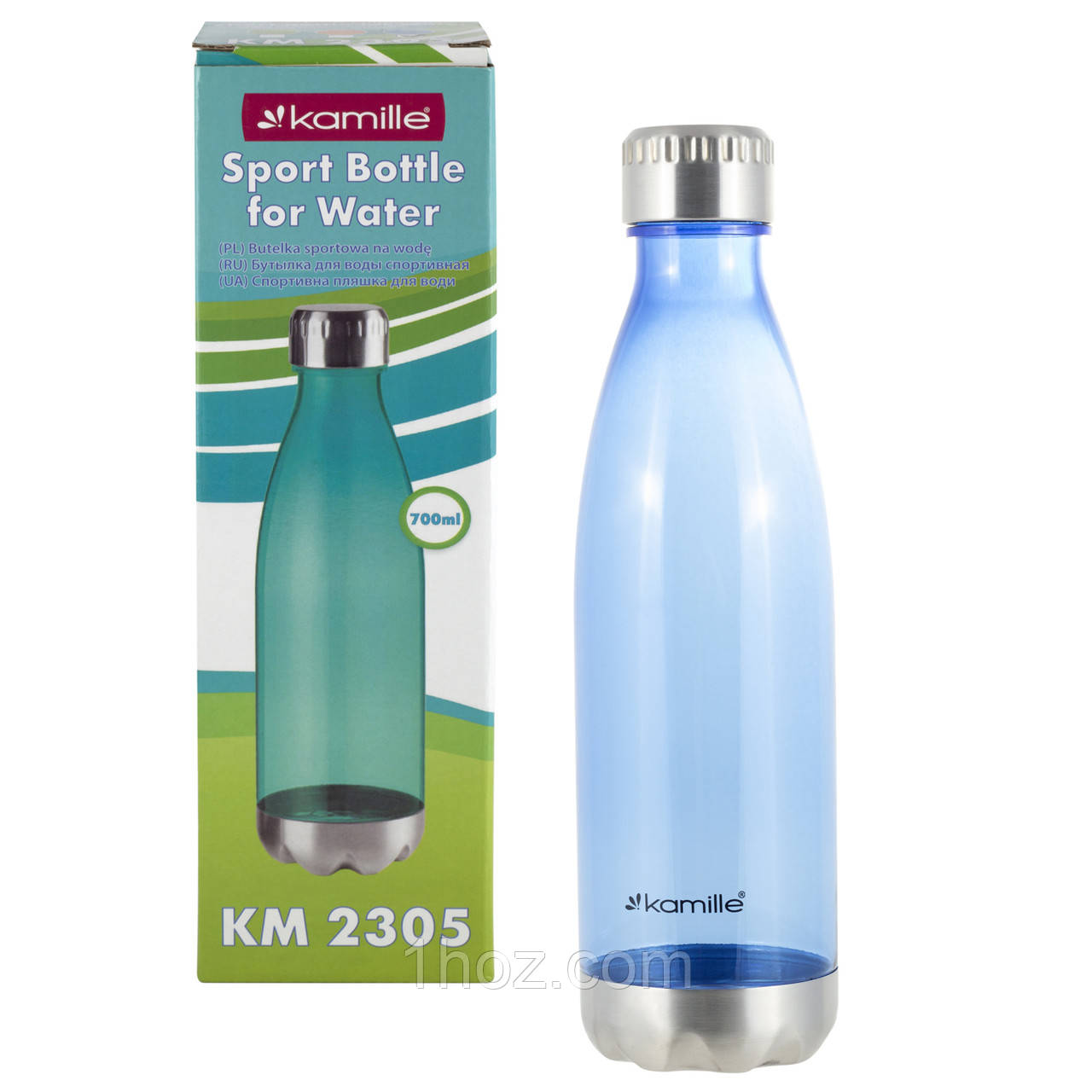 Спортивна пляшка для води Kamille Блакитний 700мл з пластика KM-2305
