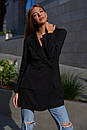 Стильний жіночий подовжений двобортний чорний піджак Нейтон 42 44 46 48 розміри, фото 3